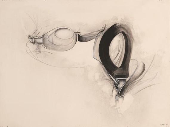 ‘Untitled’, from the Water Goggles series, 1977. Synthetic polymer, charcoal, ink, grease pencil and graphite on paper, 15 x 20 in. (38.1 x 50.8 cm). Private collection. © 2012 The Jay DeFeo Trust / Artists Rights Society (ARS), New York. Photograph by Ben Blackwell