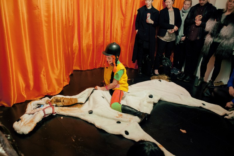 Anja Carr: Horseplay (2014) performed at the Agency Gallery 23 May. Courtesy of the artist and the Agency, London.